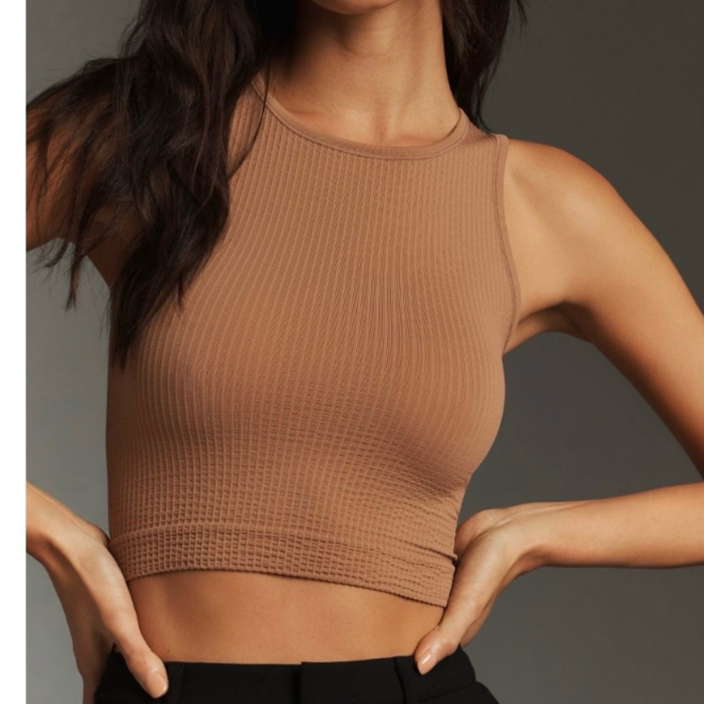 NWT Anthropologie ribbed tank top, size S/M, taupe color